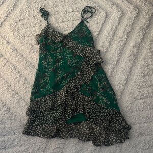 Astr Green Floral Mini Dress